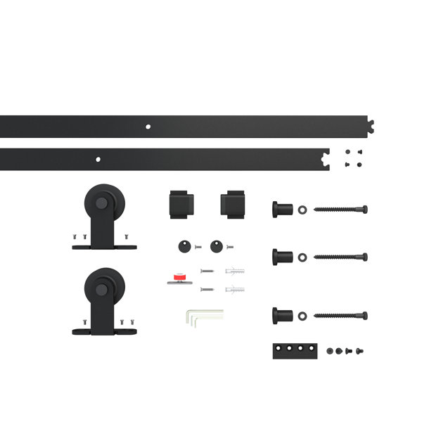 Calhome Glass and Metal Barn Door with Installation Hardware Kit Wayfair